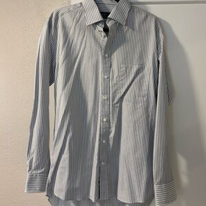 Classic Grey Striped Men's Shirt